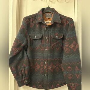JACHS New York Wool Blend Patterned Shirt Jacket
